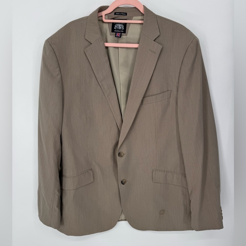 The Savile Row Company Men's Taupe Suit Jacket Blazer Size 48 Long